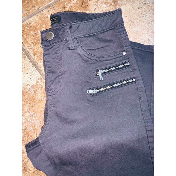 Zara Skinny Jeans with zippers Washed Black - Picture 5 of 7